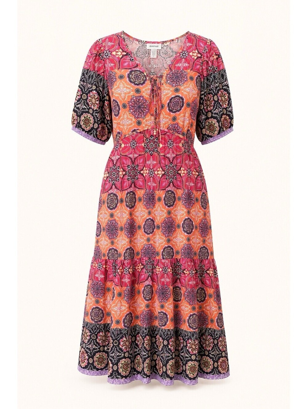 Avenue Alice Border Sweet Serene V-Neck Floral Dress Sz 14 NWT Boho Maxi